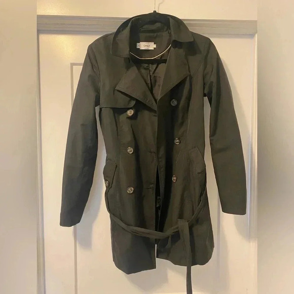 Women’s Only & Sons Black Trench Coat - Picture 2 of 11